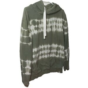 Sovereign Code Mens L Hoodie Olive Green White Tie Dye Skater Athletic Kangaroo